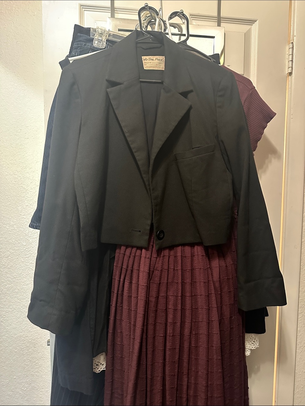 We the free cropped 80s blazer M